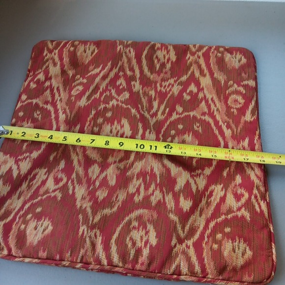 Pier 1 Pillow Cover Canvas Red 18" X 18" Classic Indoor Outdoor Modern MCM Decor - Picture 4 of 6